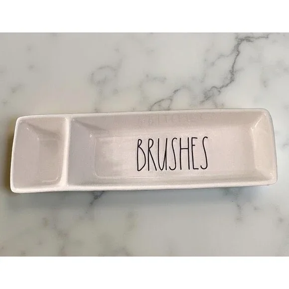 RAE DUNN BRUSHES HOLDER ORGANIZER Container Paint Brush Tray Brushes - Picture 1 of 6